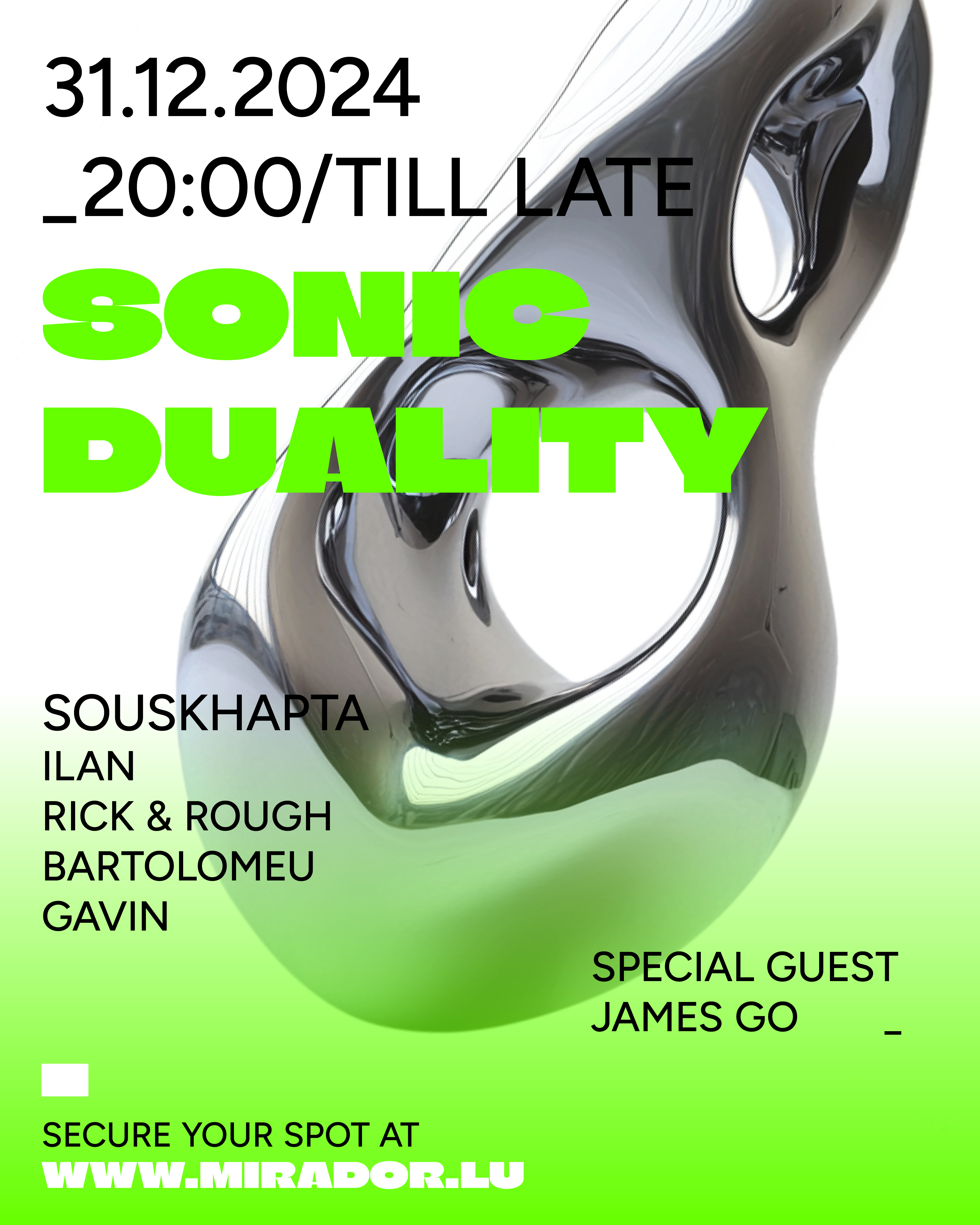 Sonic Duality NYE 2025 @ Mirador 
