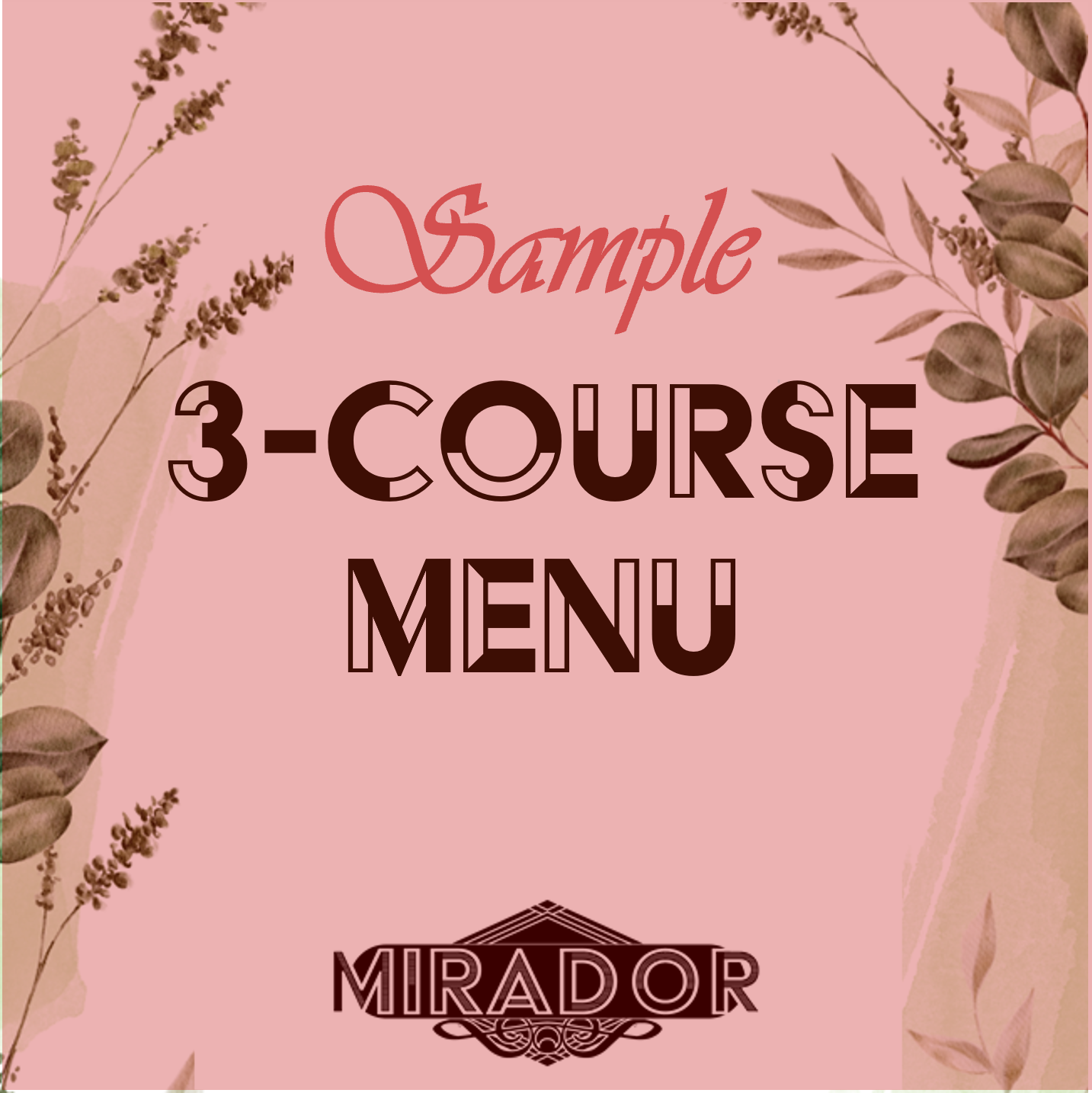 Sample 3-Course Menu